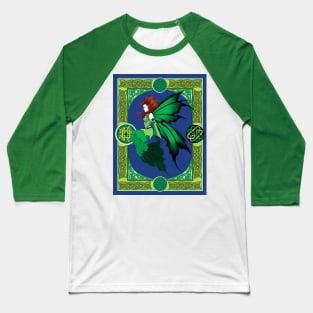 Celtic Green Fairy Baseball T-Shirt